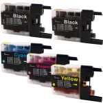 Brother LC75 Black &amp; Color 5-pack High Yield Ink Cartridges