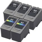 Canon PG-50 Black &amp; CL-51 Color 5-pack High Yield Ink Cartridges