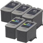 Canon PG-40 Black &amp; CL-41 Color 5-pack Ink Cartridges