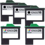 Lexmark #16 Black &amp; #26 Color 5-pack Ink Cartridges