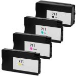 HP 711 Black &amp; Color 4-pack High Yield Ink Cartridges