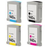 HP 940XL Black &amp; Color 4-pack High Yield Ink Cartridges