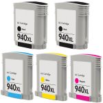 HP 940XL Black &amp; Color 5-pack High Yield Ink Cartridges