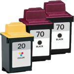 Lexmark #70 Black &amp; #20 Color 3-pack Ink Cartridges