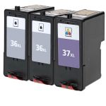 Lexmark #36XL Black &amp; #37XL Color 3-pack HY Ink Cartridges