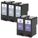 Lexmark #36XL Black &amp; #37XL Color 5-pack HY Ink Cartridges