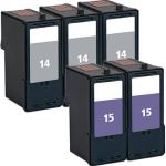 Lexmark #14 Black &amp; #15 Color 5-pack Ink Cartridges