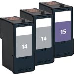 Lexmark #14 Black &amp; #15 Color 3-pack Ink Cartridges