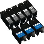 Dell (Series 23) T105N Black &amp; T106N Color 8-pack Ink Cartridges