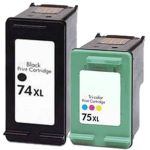 HP 74XL Black &amp; HP 75XL Color 2-pack High Yield Ink Cartridges