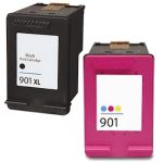 HP 901XL High Yield Black &amp; Color 2-pack Ink Cartridges