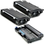 Brother TN350 Black Toner Cartridges &amp; DR-350 Drum (3-pack)