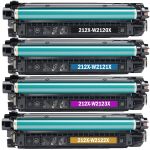 Replacement HP W2120X W2121X W2122X W2123X Toner 4-Pack - High Yield: 1 Black, 1 Cyan, 1 Magenta & 1 Yellow