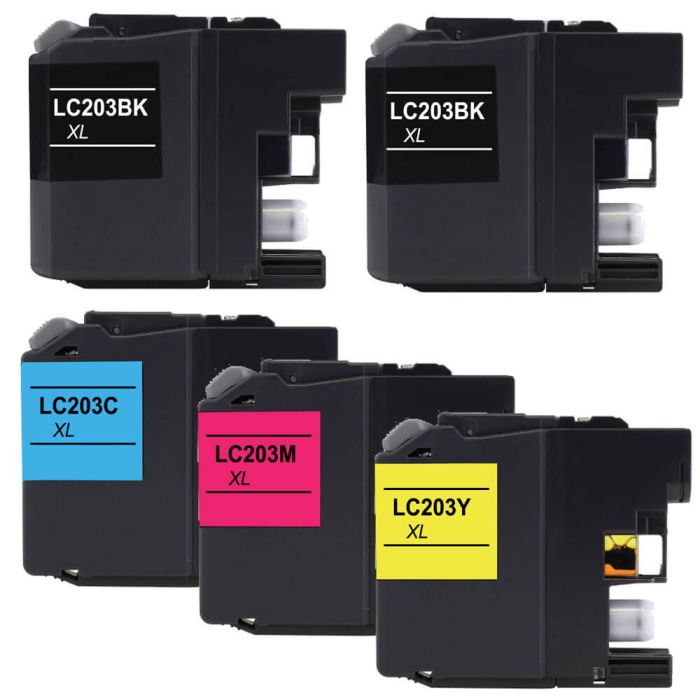 Brother LC203 Black & Color 5-pack High Yield Ink Cartridges