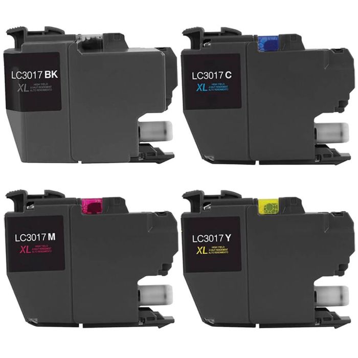 Brother LC3017 Black & Color 4-pack High Yield Ink Cartridges