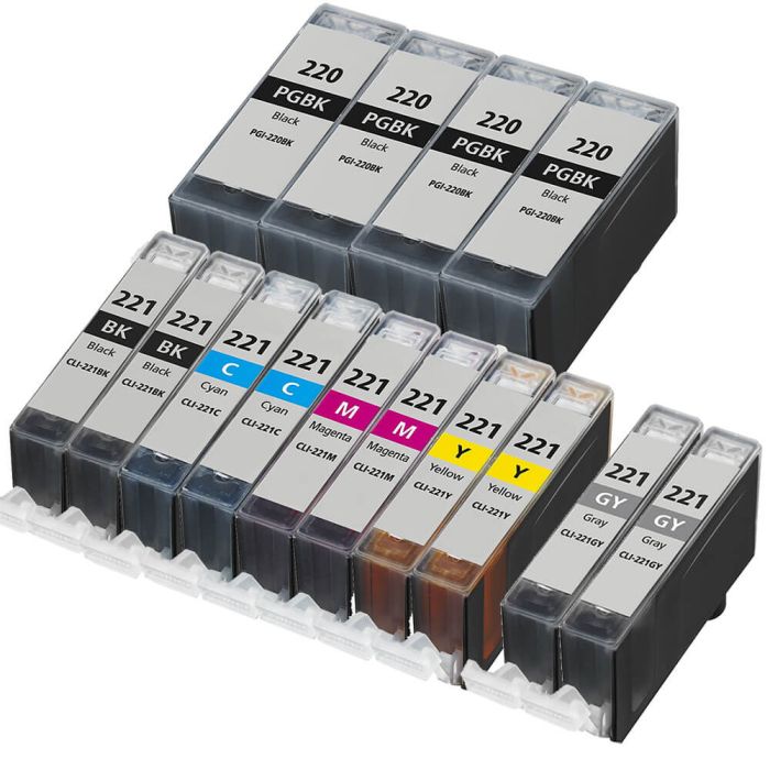 Canon PGI-220 & CLI-221 Black & Color 14-pack Ink Cartridges