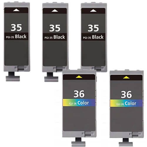 Canon PGI-35 & CLI-36 Black & Color 5-pack Ink Cartridges