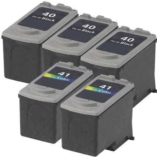 Canon PG-40 Black & CL-41 Color 5-pack Ink Cartridges