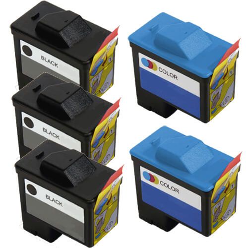 Dell (Series 1) T0529 Black & T0530 Color 5-pack Ink Cartridges
