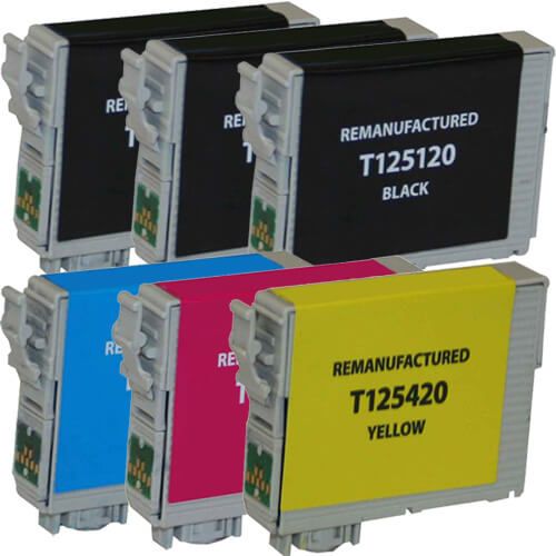 Epson 125 T125 Black & Color 6-pack Ink Cartridges