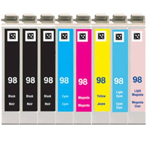 Epson 98 99 T098 T099 Black & Color 8-pack HY Ink Cartridges
