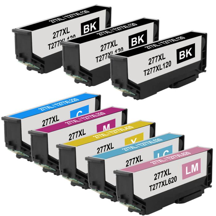 Epson 277XL T277XL Black & Color 8-pack HY Ink Cartridges