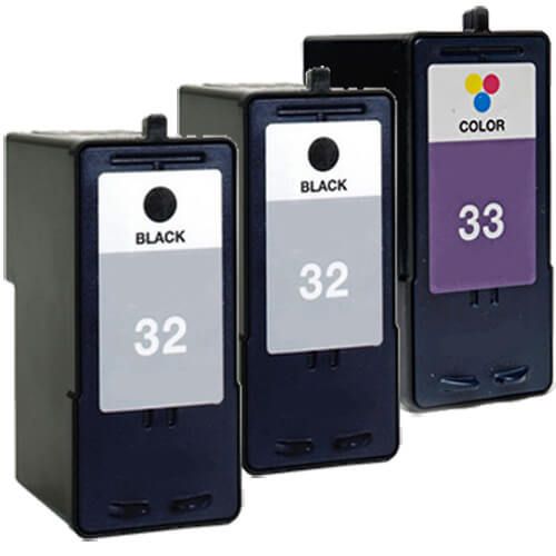 Lexmark #32 Black & #33 Color 3-pack Ink Cartridges