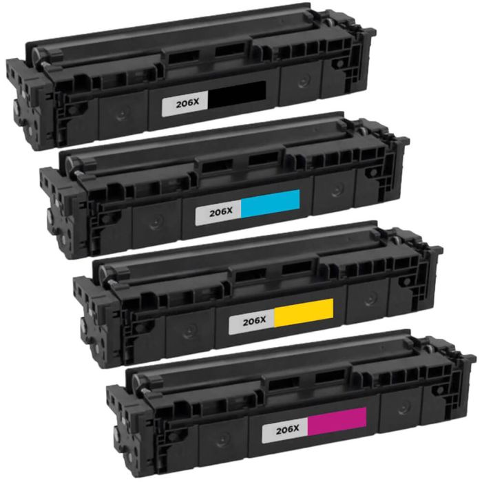 High Yield HP 206X Toner Set of 4 Cartridges