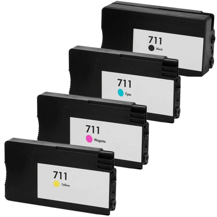 HP 711 Black & Color 4-pack High Yield Ink Cartridges