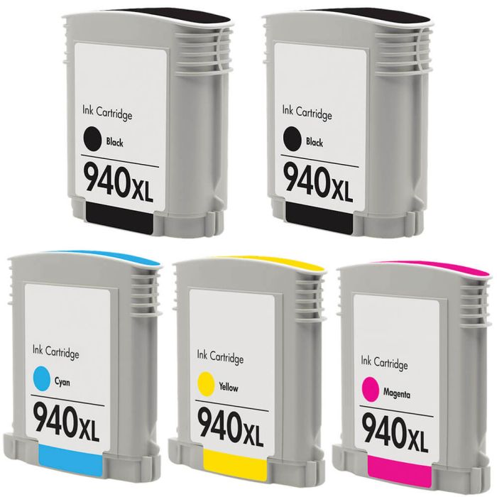 HP 940XL Black & Color 5-pack High Yield Ink Cartridges