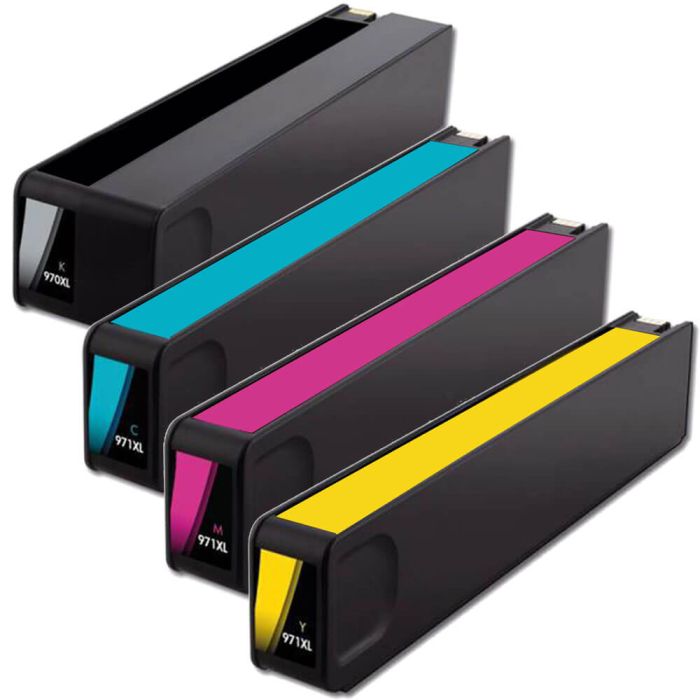 HP 970XL & 971XL Black & Color 4-pack High Yield Ink Cartridges