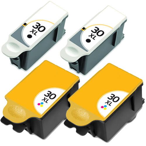 Kodak #30XL Black & Color 4-pack High Yield Ink Cartridges