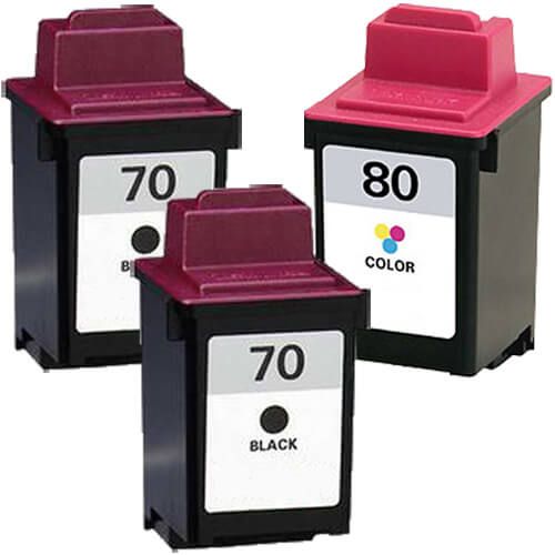 Lexmark #70 Black & #80 Color 3-pack Ink Cartridges