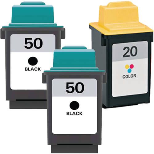 Lexmark #50 Black & #20 Color 3-pack Ink Cartridges