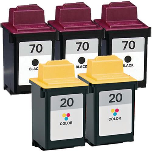Lexmark #70 Black & #20 Color 5-pack Ink Cartridges