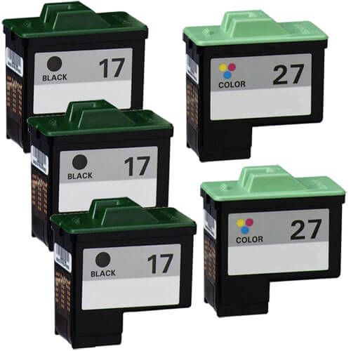 Lexmark #17 Black & #27 Color 5-pack Ink Cartridges
