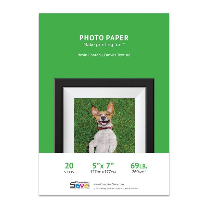 Premium 5 x 7 Canvas Inkjet Photo Paper