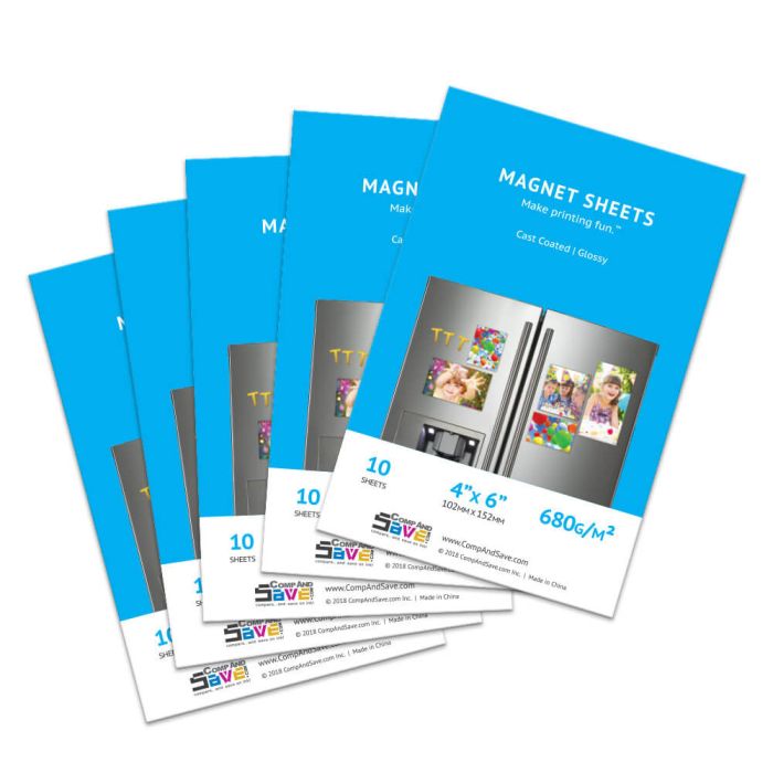 Premium 4x6 Glossy Magnet Sheets - 50 sheets