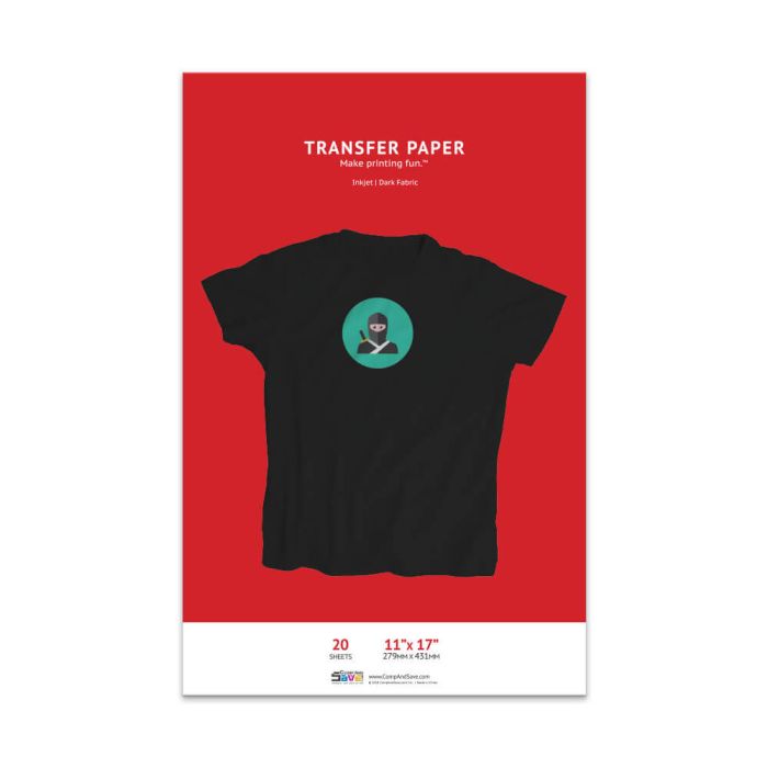 Premium 11x17 T-shirt Transfers, 20-sheet, Dark Fabric