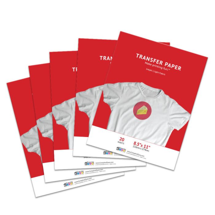 Premium 8.5x11 T-shirt Transfers, 100-sheet, Light Fabric