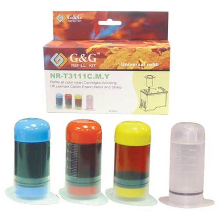 3x 30ml Cyan Magenta Yellow Color Ink Refill Kit