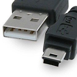 USB 2.0 Hi-Speed A to Mini B Device Cable 10ft. / AM to Mini BM (5 pins)