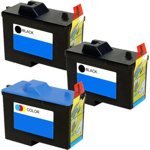 Dell (Series 2) 7Y743 Black & 7Y745 Color 3-pack Ink Cartridges