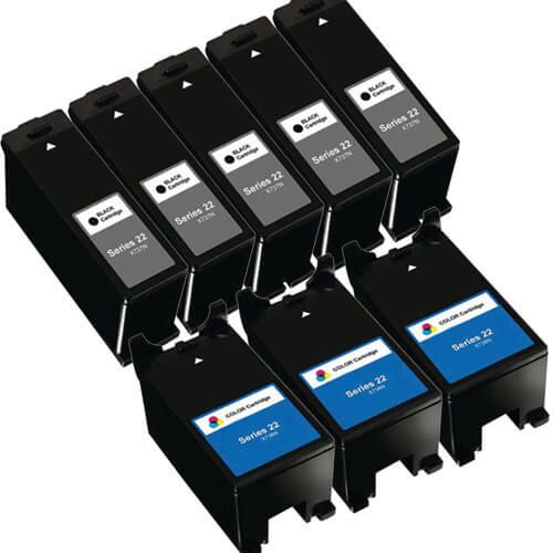 Dell (Series 22) T091N Black & T092N Color 8-pack Ink Cartridges