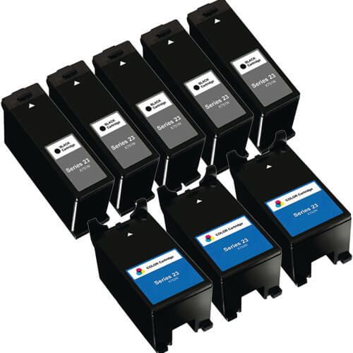 Dell (Series 23) T105N Black & T106N Color 8-pack Ink Cartridges