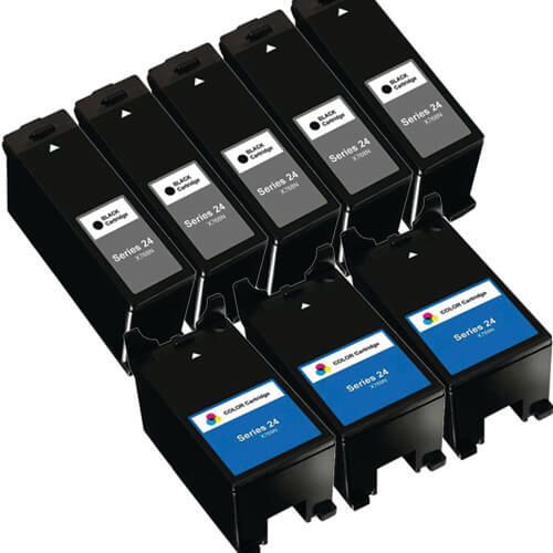 Dell (Series 24) T109N Black & T110N Color 8-pack Ink Cartridges