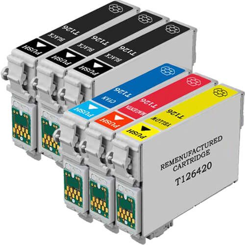 Epson 126 T126 Black & Color 6-pack High Yield Ink Cartridges