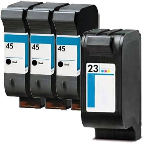 HP 45 Black & HP 23 Color 4-pack Ink Cartridges