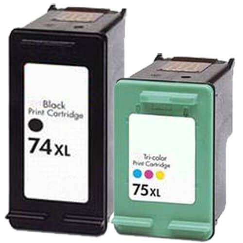 HP 74XL Black & HP 75XL Color 2-pack High Yield Ink Cartridges