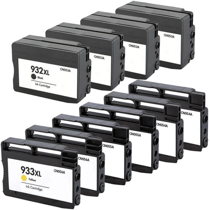 HP 932XL & 933XL Black & Color 10-pack High Yield Ink Cartridges